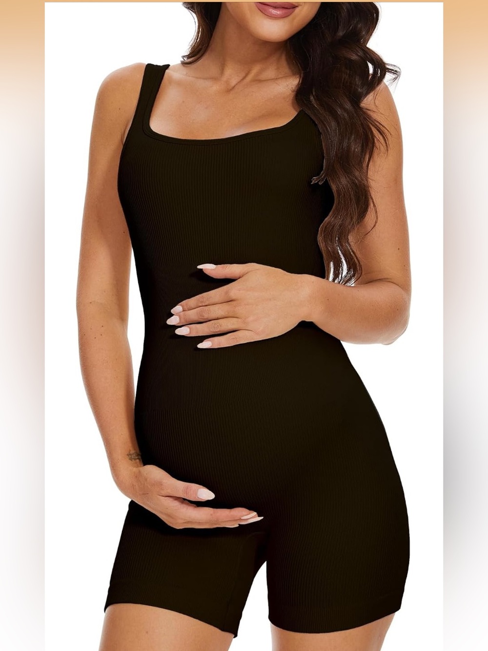 Maternity Ribbed Workout Romper NWT Large